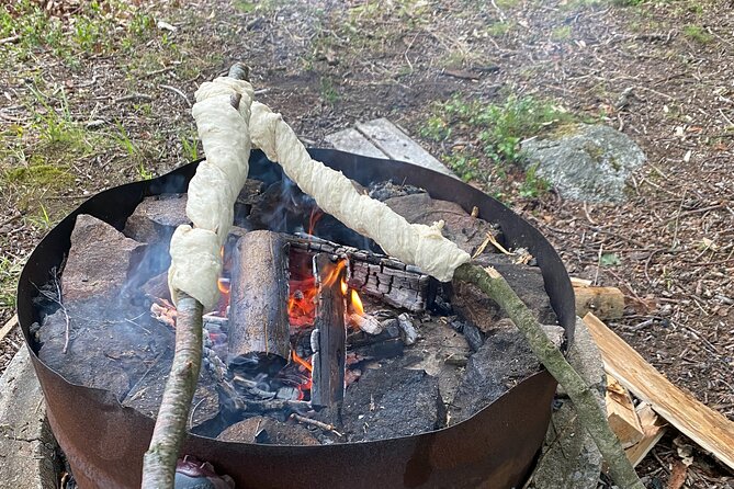 Hike with Wild Forage Surviving Tips and Local Lunch at the Lake - Forest fika with coffee, tea, and a sandwich
