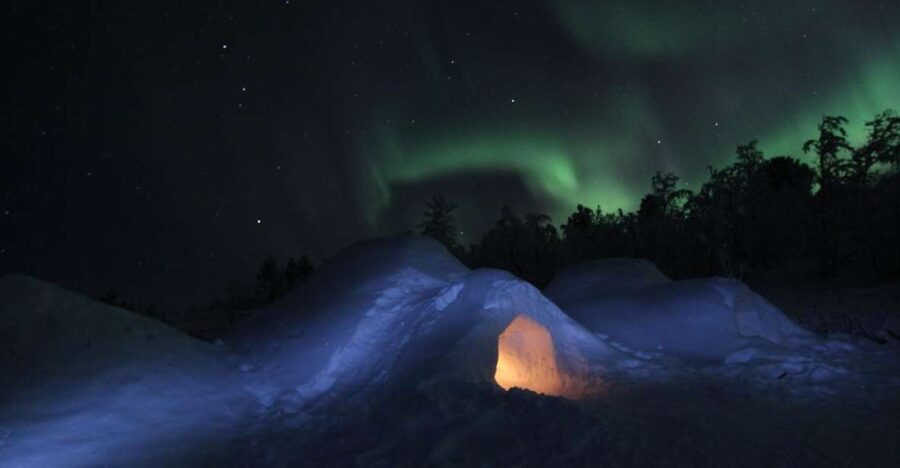 Kiruna: Build your own igloo overnight Tour - From Kiruna town to the Kalixfors wilderness