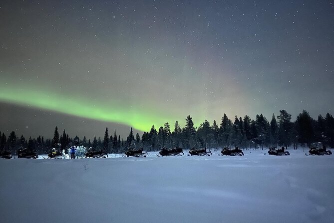 Northern Light snowmobile tour in Kiruna 7:30 pm - Jukkasjärvi church and a glimpse of local history