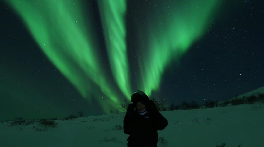 Premium Aurora Snowmobile Ride With Panoramic Views - Riding toward Mt. Ednamvarri