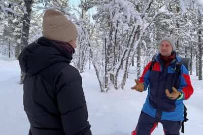 Snowshoe in a Winter Forest