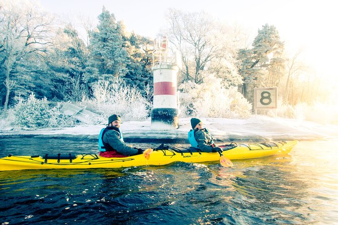 Stockholm: Winter Kayaking, Swedish Fika and hot Sauna Experience - Getting suited up for icy water