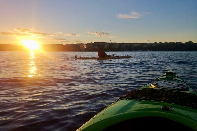 Sunset Kayak Tour in Central Stockholm and Swedish Fika - Sunset light and central city views